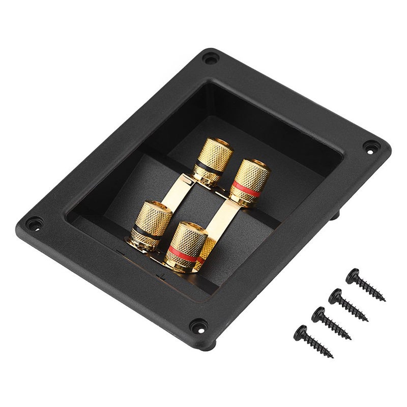 ZERONE 4-Way Speaker Box Terminal, 4 Copper Binding Post Terminal Cable Connector Speaker Box Subwoofer Plug - Image 1